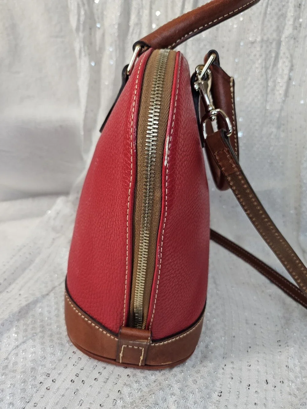 Dooney & Bourke Pebbled Leather Satchel Crossbody Bag